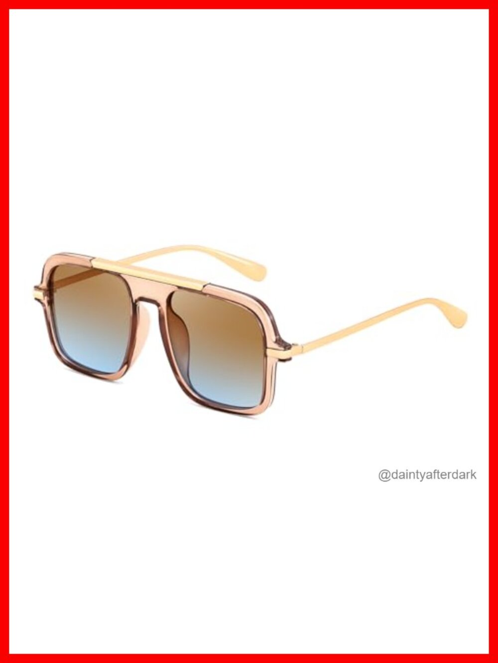 Retro Square Aviator Sunglasses for Women Men Trendy 70s Shades